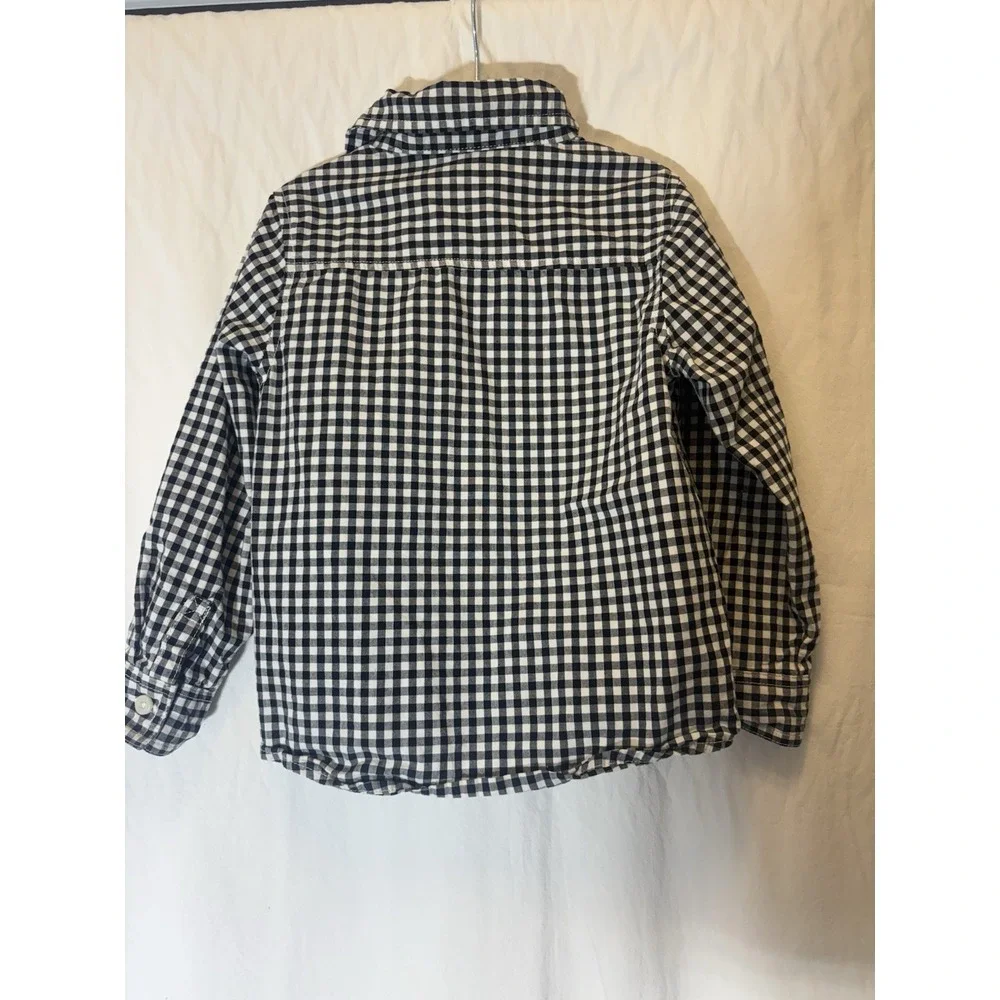 Crazy 8 Button Down Plaid Shirt Boys Size 3T Long‎ Sleeve Blue White Y8